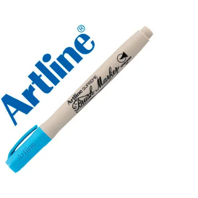 ARTLINE Rotulador Artline Supreme Brush Pintura Base de Agua Punta Tipo Pincel Trazo Variable Celeste