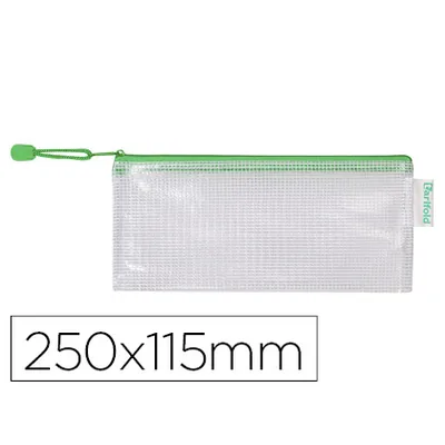 DJOIS Bolsa Multiusos Djois Pvc 250X115 MM Apertura Superior con Cremallera Portaboligrafo y Correa Color Verde