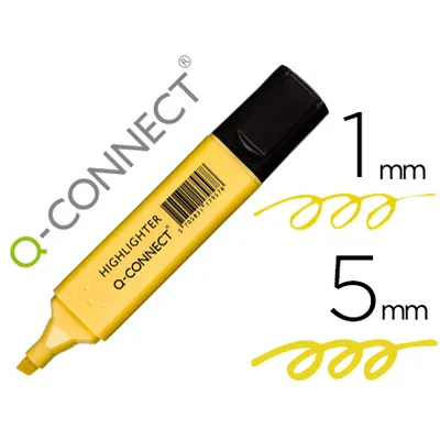 Q-CONNECT Rotulador Q-Connect Fluorescente Pastel Amarillo Punta Biselada