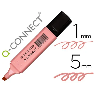 Q-CONNECT Rotulador Q-Connect Fluorescente Pastel Rosa Punta Biselada