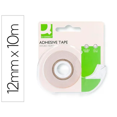 Q-CONNECT Cinta Adhesiva Q-Connect Doble Cara 10 M X 12 MM en Portarrollos