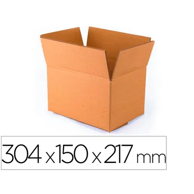 Q-CONNECT Caja para Embalar Q-Connect Americana Ultra Resistente Carton Reciclado Canal Doble 7MM Color Kraft 304X150X217 MM