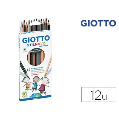GIOTTO Lapices de Colores Giotto Stilnovo Skin Tones Caja de 12 Colores Surtidos