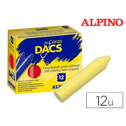 Lapices Cera Dacs Unicolor Amarillo Claro Caja de 12 Unidades