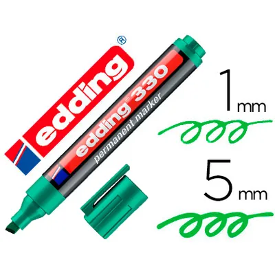 EDDING Rotulador Edding Marcador Permanente 330 Verde Punta Biselada 1-5 MM Recargable