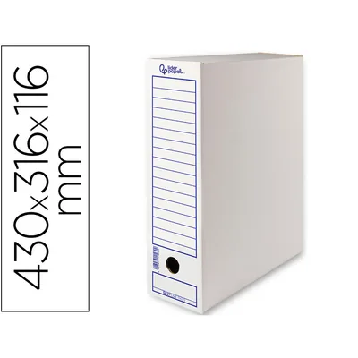 LIDERPAPEL Caja Archivo Definitivo Liderpapel 106 Listados de Ordenador Carton Reciclado 325G/M2 Blanco 430X116X316 MM