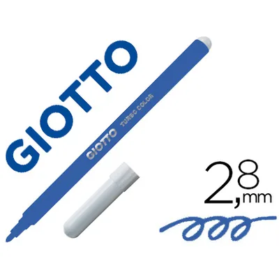 GIOTTO Rotulador Giotto Turbo Color Lavable con Punta Bloqueada Unicolor Azul Oscuro
