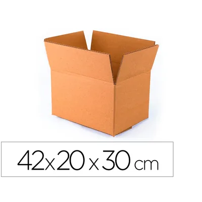 Q-CONNECT Caja para Embalar Q-Connect Americana Ultra Resistente Carton Reciclado Canal Doble 7MM Color Kraft 420X200X300 MM