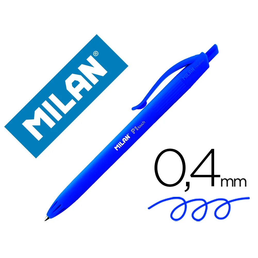 Boligrafo Milan P1 Retractil 1 MM Touch Azul