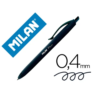 MILAN Boligrafo Milan P1 Retractil 1 MM Touch Negro