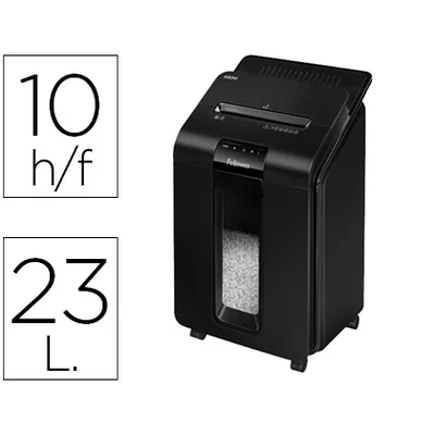 FELLOWES Destructora de Documentos Fellowes AUTO+100M Capacidad de Corte 100 Hojas Destruye Grapas Clips y Tarjetas 23L
