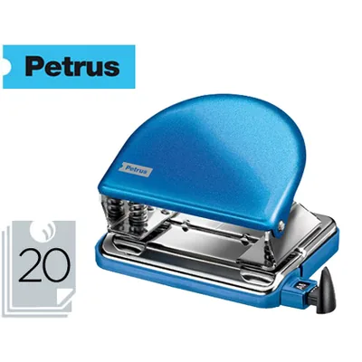 PETRUS Taladrador Petrus 52 Wow Azul Metalizado Capacidad 20 Hojas en Blister