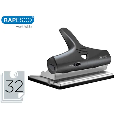 RAPESCO Taladrador Rapesco Alu 95 Negro Ajustable 2,3 y 4 Taladros Capacidad 32 Hojas