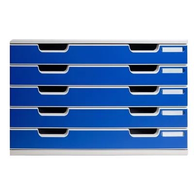 EXACOMPTA Modulo Cajones Sobremesa Exacompta System 5 Cajones Poliestireno DIN A3 Azul/gris 350X288X320 MM