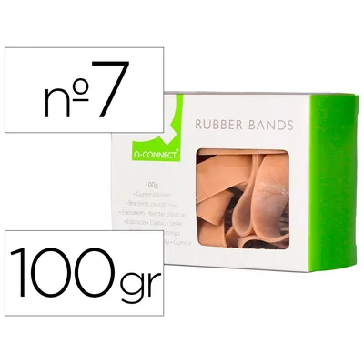 Q-CONNECT Bandas Elasticas Q-Connect 100 GR 70X5 MM Numero 7