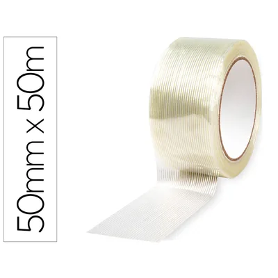 Q-CONNECT Cinta Adhesiva Q-Connect Monofilamentos Transparente 50 M X 50 MM para Embalaje