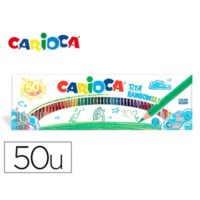 CARIOCA Lapices de Colores Carioca Tita Caja de 50 Unidades Colores Surtidos