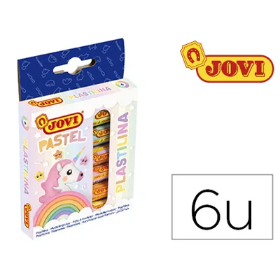 JOVI Plastilina Jovi 90 Estuche 6 Barras Colores Pastel Surtidos 15 G
