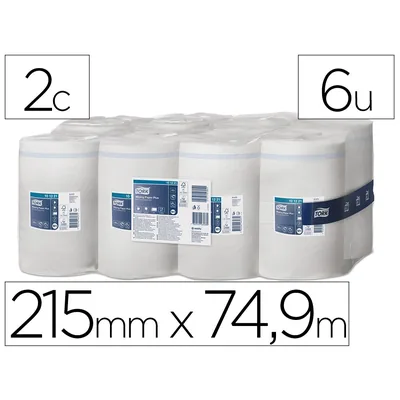 TORK Papel Secamanos Tork Secado Extra Ancho 215 MM Largo 74,9 M 2 Capas para Dispensador M1 Paquete de 11 Unidades