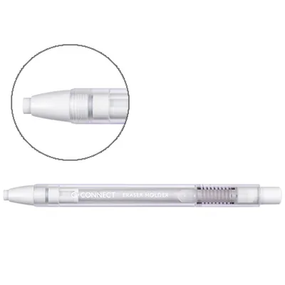 Q-CONNECT Portagomas Q-Connect con Clip Punta Goma Blanca Redonda Color Blanco 5X90 MM