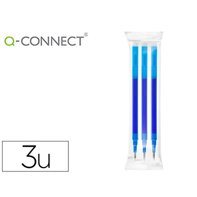 Q-CONNECT Recambio Boligrafo Q-Connect Retractil KF11058 Borrable Azul Caja de 3 Unidades
