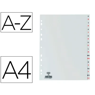 ELBA Separador Alfabetico Elba Plastico 120 Mc Folio 16 Taladros A-z Gris