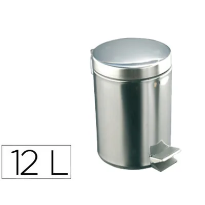 BLANCA Papelera con Pedal Acero Inoxidable Brillo 12 L 400X250X300 MM