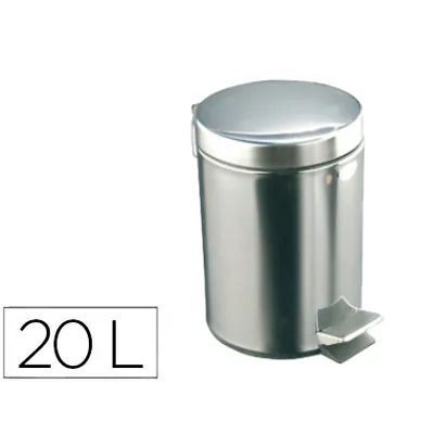 BLANCA Papelera con Pedal Acero Inoxidable Brillo 20 L 435X295X350 MM