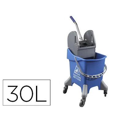 BLANCA Carro de Limpieza con Bastidor y Escurridor con 4 Ruedas 32 L Azul 455X370X970 MM