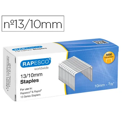 Grapas Rapesco Galvanizada 13/10 Caja de 5000 Unidades