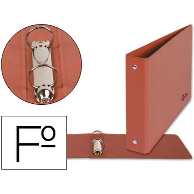 DAS Carpeta de 2 Anillas 25MM Redondas Liderpapel Folio Apaisado Carton Cuero