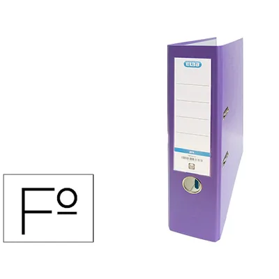ELBA Archivador de Palanca Elba Carton Forrado Pvc con Rado Top Folio Lomo 80 MM Violeta