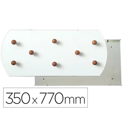 SIE Perchero Sie Pared Blanco 8 Colgadores Madera Haya 350X770 MM