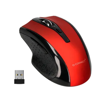 Q-CONNECT Raton Q-Connect Optico Inalambrico 1000 Dpi Receptor Usb 2,4 Ghz Rojo