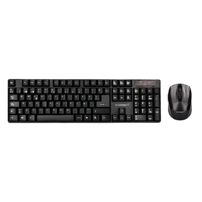 Q-CONNECT Set Teclado + Raton Inalambrico Q-Connect 2.4G Negro Compatible Windows