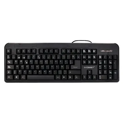 Q-CONNECT Teclado Q-Connect Negro con Cable 1,5 M Compatible Windows