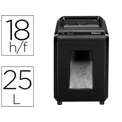 FELLOWES Destructora de Documentos Fellowes 92CS Capacidad 18 Hojas Seguridad P4 Papelera 25 L Destruye Grapas Clips CD