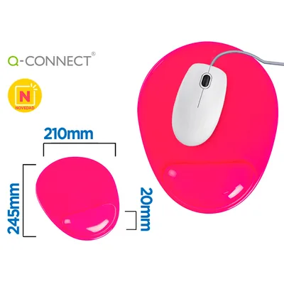 Q-CONNECT Alfombrilla para Raton Q-Connect Reposamuñecas de Gel Pvc Color Rosa 210X245X20 MM