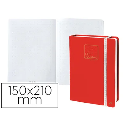 QUO VADIS Libreta Quo Vadis Life Journal Infinite Dots Puntos 15X21 CM 224 Hojas Tapa Similpiel Rojo