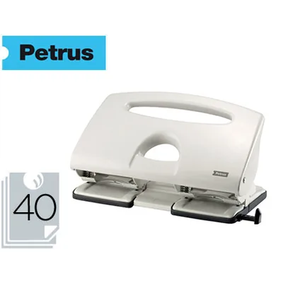 PETRUS Taladrador Petrus 505 Metalico Color Gris 4 Punzones Capacidad 40 Hojas