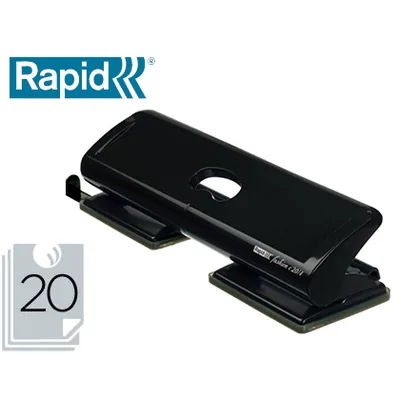 RAPID Taladrador Rapid Fashion FC20/4 Metalico Color Negro 4 Taladros Capacidad 20 Hojas