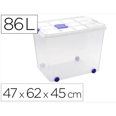 PLASTICFORTE Contenedor Plastico Plasticforte 86 Litros N 8 Transparente con Tapa 470X620X450 MM