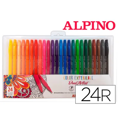 ALPINO Rotulador Alpino Dual Artist Color Experience Estuche de 24 Unidades Colores Surtidos