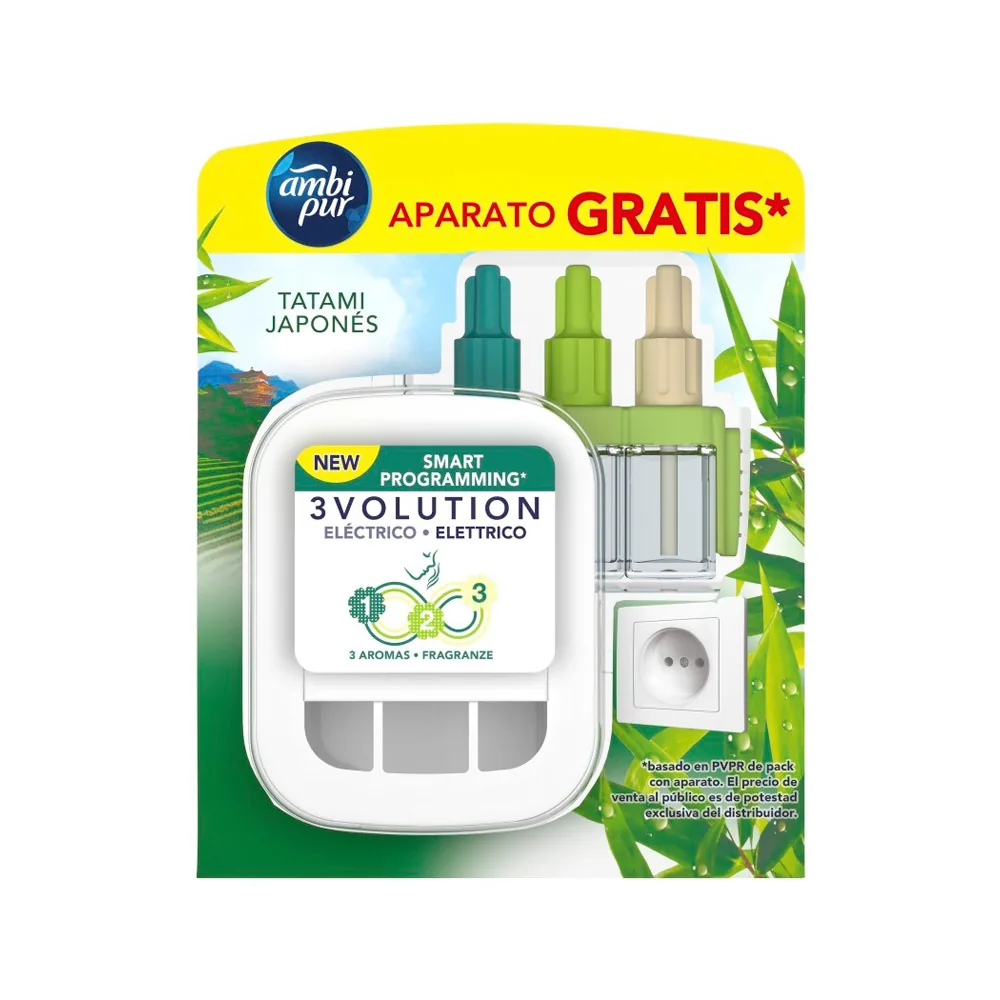 Ambientador Electrico Ambipur 3VOLUTION Japones Difusor+ Recambio