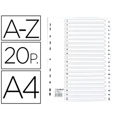EXACOMPTA Separador Exacompta Cartulina Blanca A-z Juego de 20 Separadores DIN A4 11 Taladros