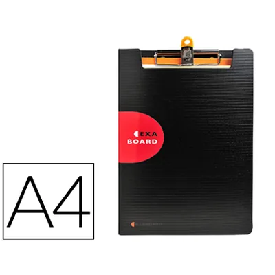 EXACOMPTA Carpeta Exacompta Exactive con Tapa Polipropileno Negro con Pinza y Portaboligrafo DIN A4