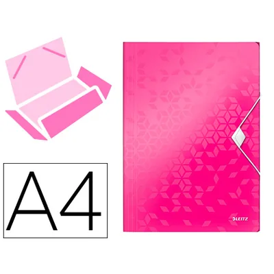 LEITZ Carpeta Leitz Wow Gomas Solapas Polipropileno DIN A4 Color Fucsia