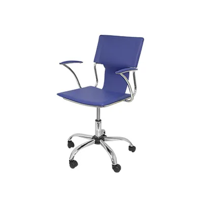 PIQUERAS Y CRESPO Silla Giratoria Pyc Respaldo Medio Regulable en Altura Similpiel Azul 860+90X480X440 MM