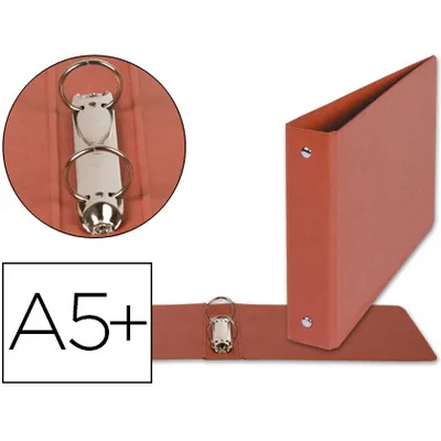 DAS Carpeta de 2 Anillas 40MM Redondas Liderpapel Cuarto Apaisado Carton Cuero