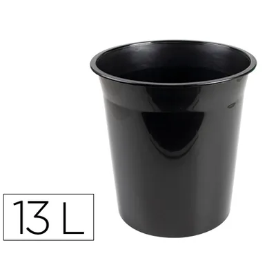 Q-CONNECT Papelera Plastico Q-Connect Negro Opaco 13 Litros 275X285 MM